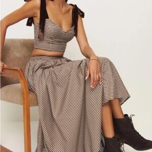 knee length dresses for ladies Marta Roja Gingham Midi Dress main image 0